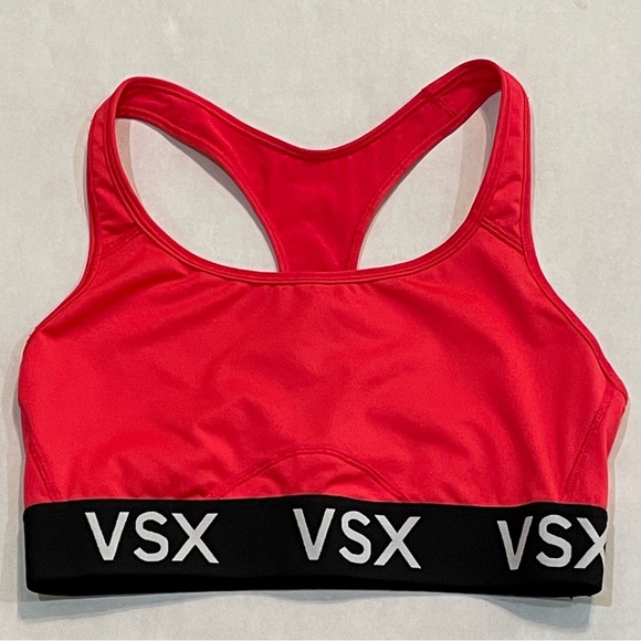 Victoria's Secret Other - Victoria’s Secret VSX Pink Racerback Wireless Unlined Logo Sports Bra Size M